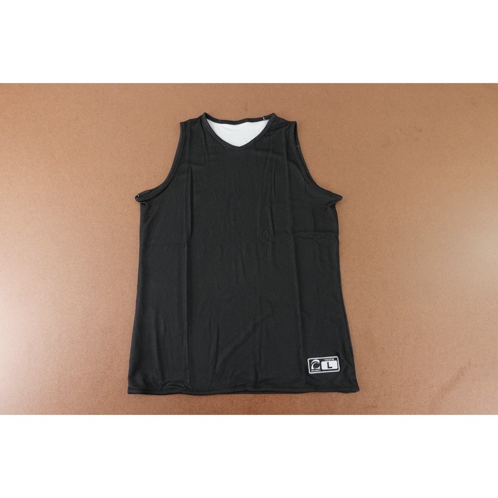 Epic Sports Youth Size Large Black Mesh V Neck Pullover Athletic Tank Top New